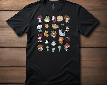 Animation House Chibi T-shirt - Japan Anime Movie Fan Tee Shirt Unisex Black Shirt - Anime T-shirt, Manga Shirt, Birthday Christmas Gift