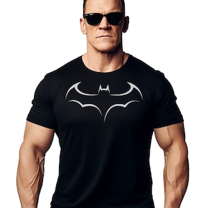 Tribal Bat Logo Gym T Shirt for Men, Movie & Cartoon Themed Workout Training Top Perfect for Fitness and Pop Culture Fans Gym Shirt