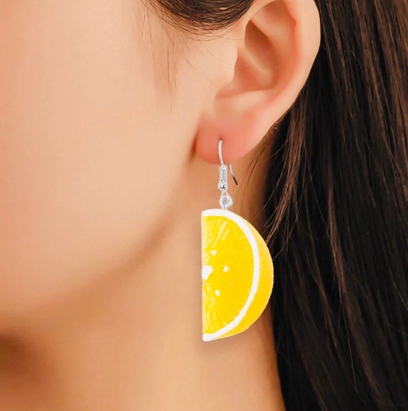 lemon earrings Summer Fruit earrings Realistic Etsy