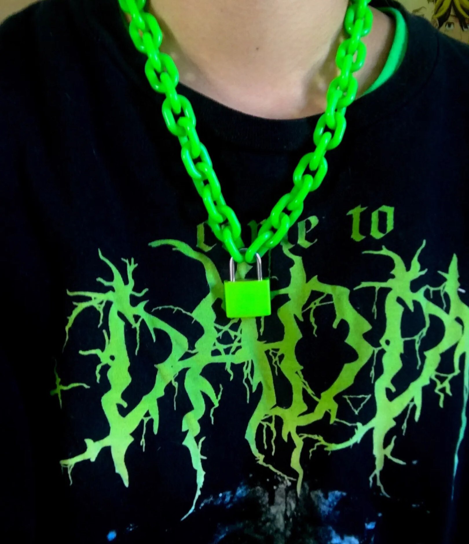 Neon green cheap chain necklace