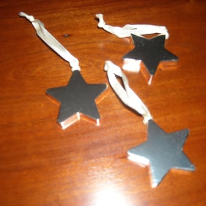 Lands End Silver Star Vintage Ornaments Set of Three