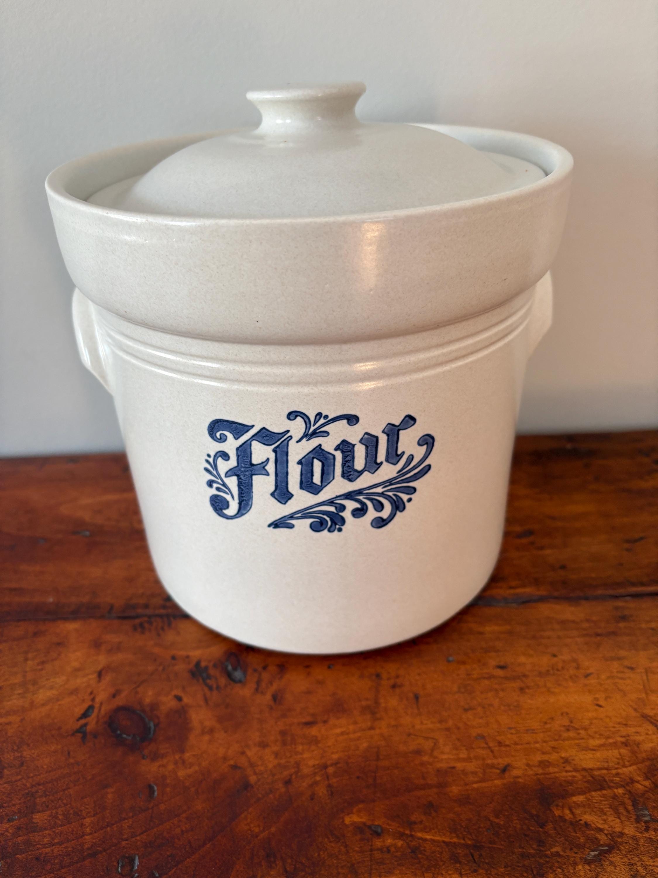 Vintage Ceramic Flour Canister - Etsy