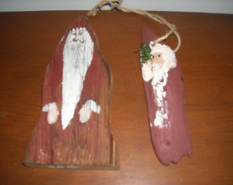 Set of 2 Rustic Santas