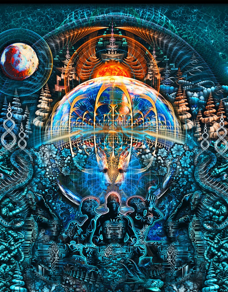 Tapestry Astropilot by Luminokaya psychedelic Etsy