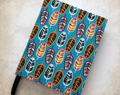 A6 Artist 39 s Sketchbook Plain Notebook Hand Covered in a Colourful Feather Print Fabric