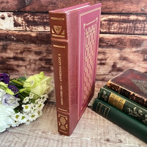 The Great Gatsby by F Scott Fitzgerald Quarter Leather Illustrated Book...published by Oxford University Press with Franklin Library in 1982