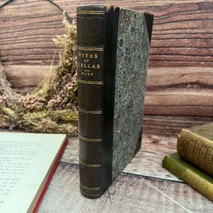 1883 I miti dell'Ellade o racconti greci traduzione inglese libro antico del XIX secolo in mezza pelle di vitello...pubblicato da Longmans Green & Co