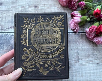 The Birthday Keepsake Floral Binding Illustrated Small Pocket Book Victorian Antique Vintage...published by Milner and Company