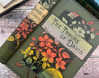 The Throne of David by Rev J H Ingraham Antique Floral Binding