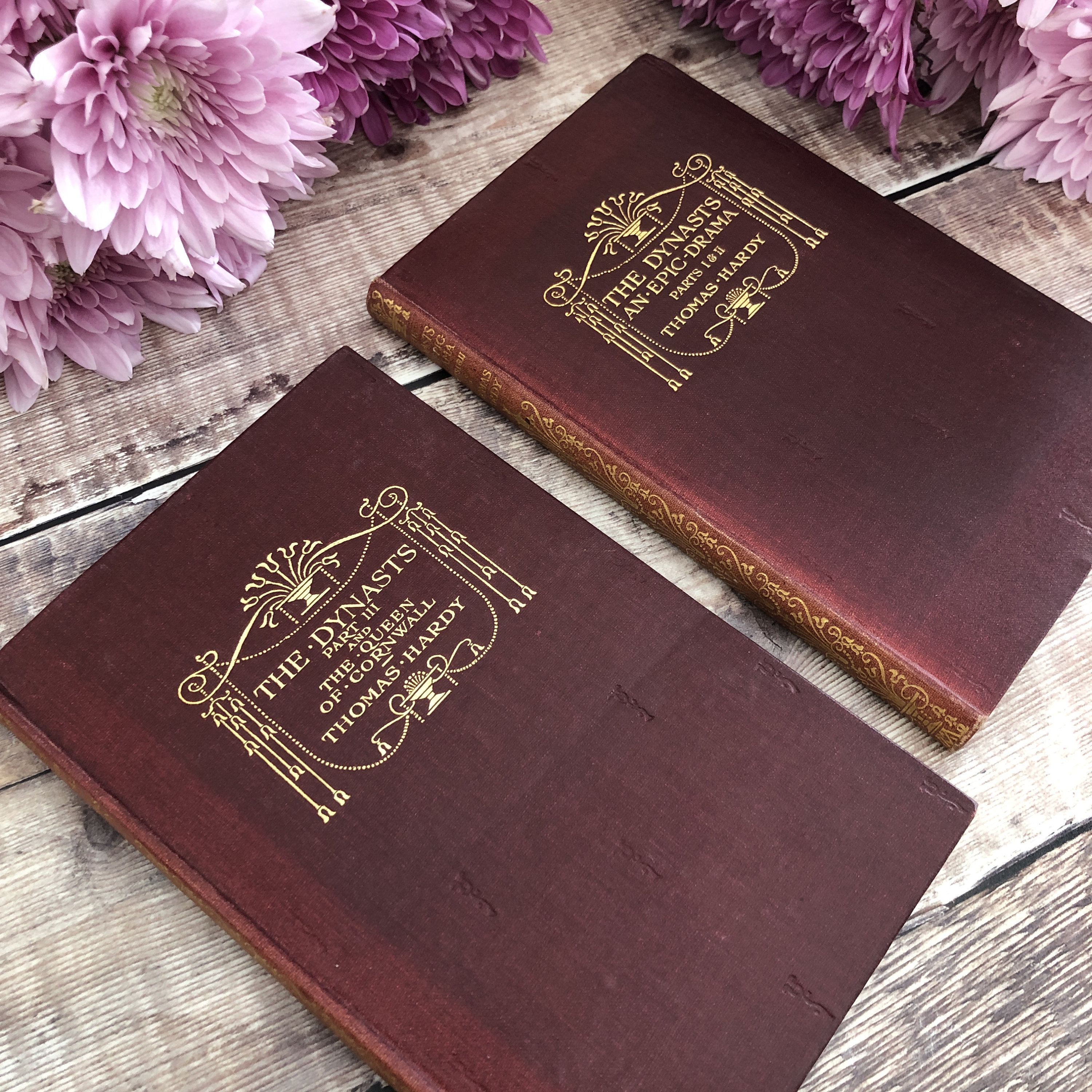 1925 The Dynasts An Epic Drama Parts I and II by Thomas Hardy Vintage Two Volume Books...published by Macmillan and Co Ltd