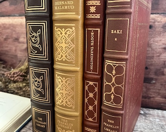 Konvolut von Vier Volllederbüchern von FranklinLibrary; Literatur, Regal Dekor