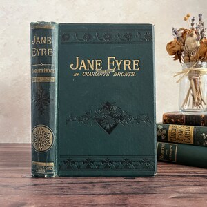 Jane Eyre by Charlotte Bronte Vintage Beautiful Antique Book Floral Binding...Published by The W Nicholson and Sons