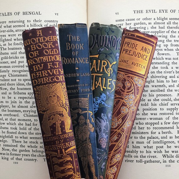 Book Spine Bookmarks Printed Antique Book Spines Vintage Etsy UK