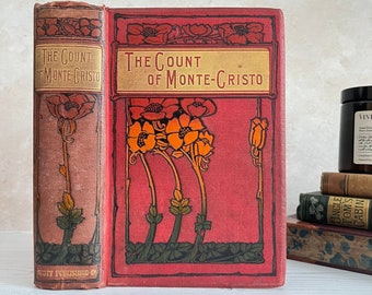 The Count of Monte Cristo by Alexandre Dumas Vintage Antique Art Nouveau Hardback Book...Published by Walter Scott Publishing Company