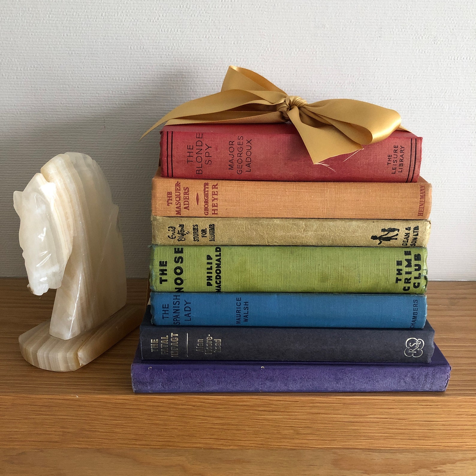 Rainbow Book Stack Decorative Hardback Books Vintage Interior Etsy