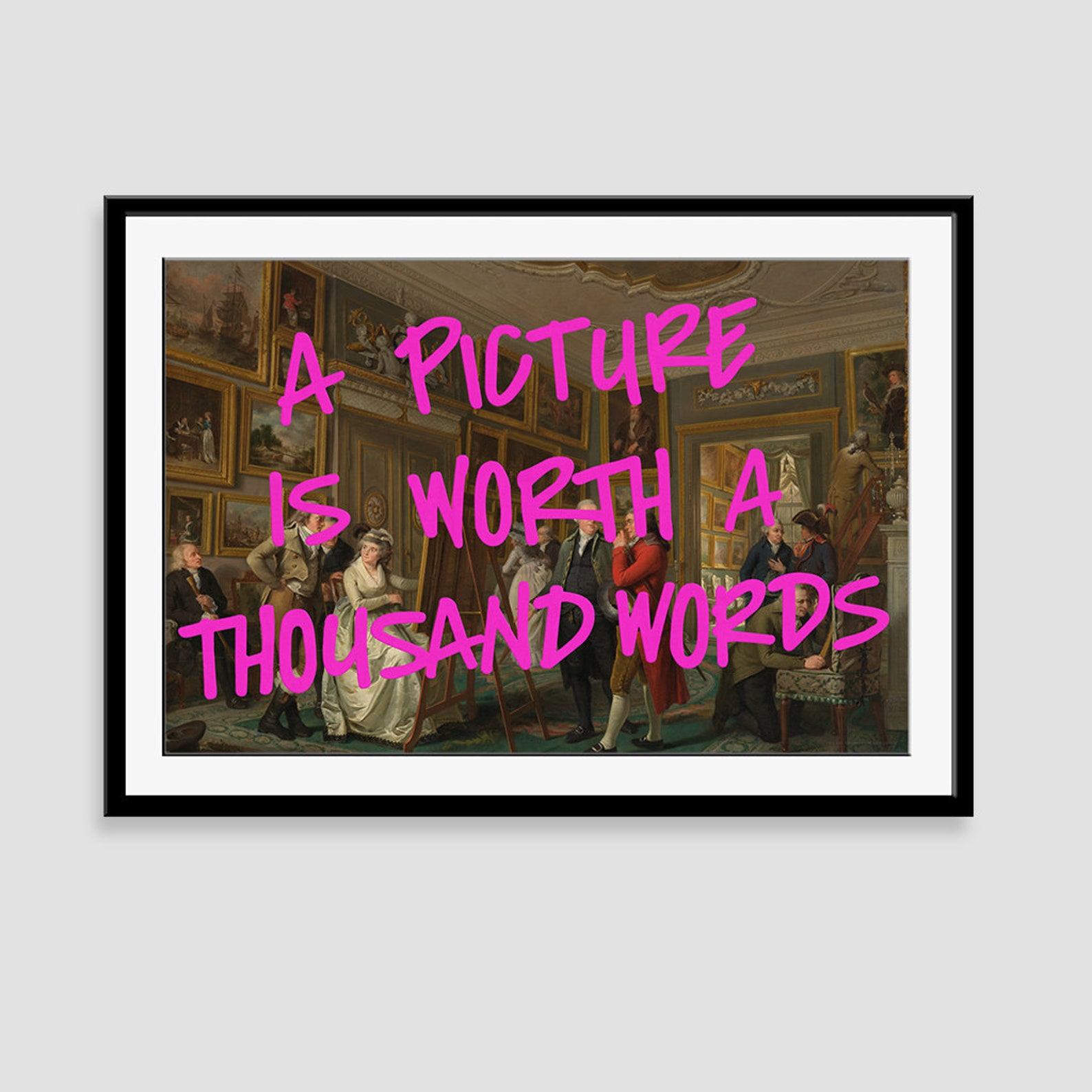 Pink Paper Art Print a Picture is Worth Quote Etsy