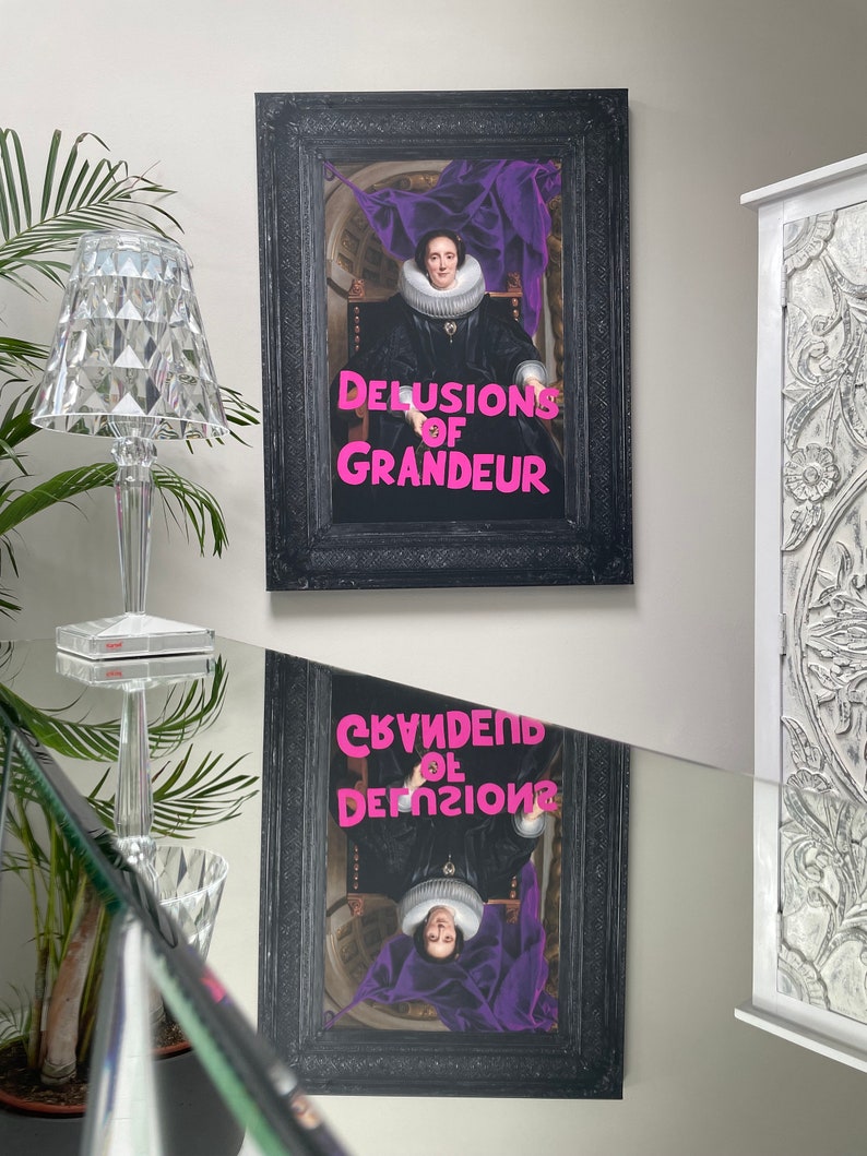 Pink and Black Canvas Art Print delusions of Grandeur Etsy