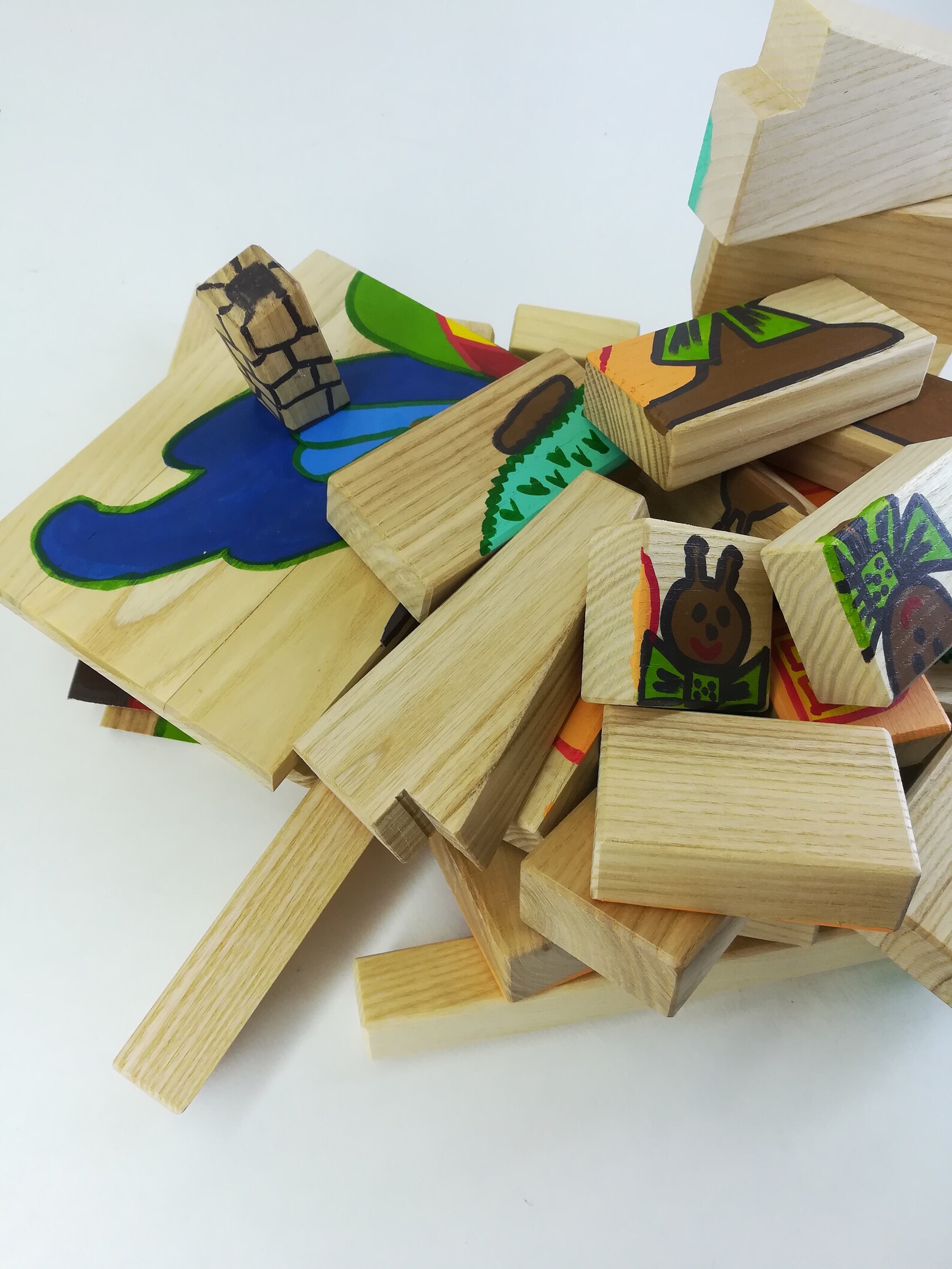 Wooden Block House Building Block Set Etsy