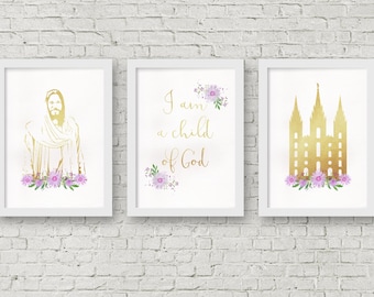 LDS Nursery Art Prints – Christ, Temple, Child of God (Digital Download)