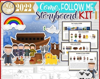 Come Follow Me Old Testament Storyboard Kit 1 JANUARY 2022,  The Creation, Adam and Eve, Noah's Ark, Abraham and Isaac