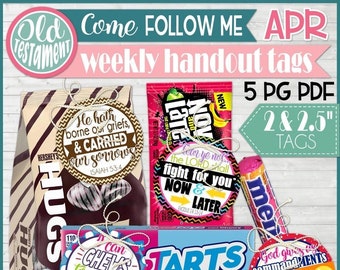 Old Testament Favor and Gift Tags, Come Follow Me Gift Tags for APRIL, Digital Printable, Handouts