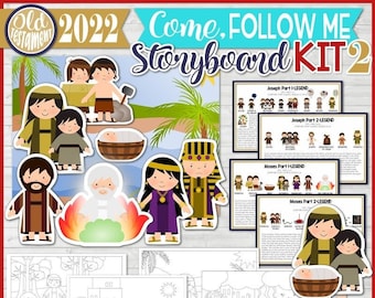 Come Follow Me Old Testament Storyboard Kit 2 MARCH-APRIL 2022, Moses Part 1 and 2, Joseph Part 1 and 2