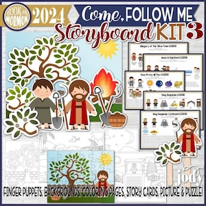 Book of Mormon Storyboard Kit 3, Come, Follow Me, MARCH & APRIL, Allegory of the Olive Tree, Jesus is Baptized, Enos, King Benjamin