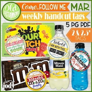 Old Testament Favor and Gift Tags, Come Follow Me Gift Tags for MARCH, Digital Printable, Handouts