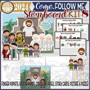 Book of Mormon Storyboard Kit 8, Come, Follow Me 2024, SEPTEMBER, Samuel the Lamanite, Christ's birth and death, Jesus visits the Americas image 1