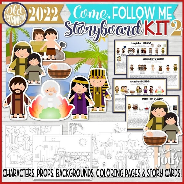 Come Follow Me Old Testament Storyboard Kit 2 MARCH-APRIL 2022, Moses Part 1 and 2, Joseph Part 1 and 2