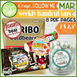 New Testament Favor and Gift Tags, Come Follow Me Gift Tags for MARCH 2023, Digital Printable, Handouts