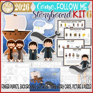 Old Testament Storyboard Kit 6, Fingerpuppen, zum Ausmalen (Digitaler Download)