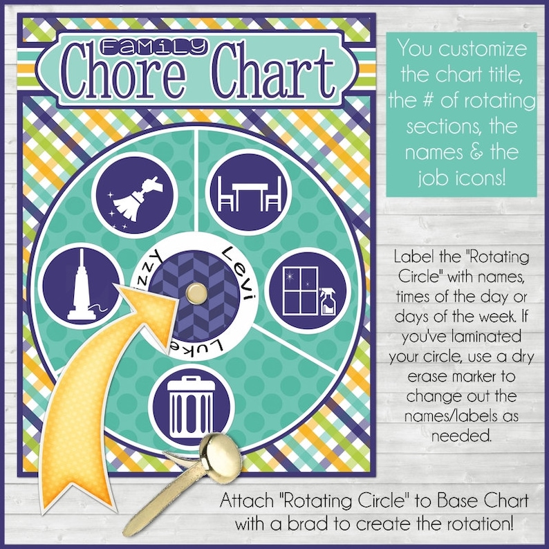 Rotating Family Chore Chart Kit (digital Download) - Etsy