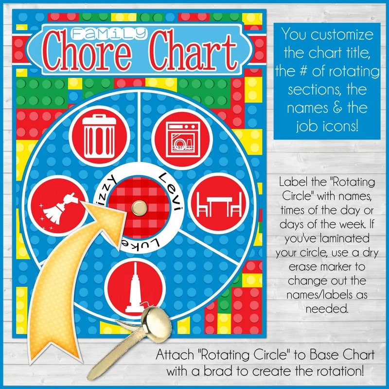 Rotating Family Chore Chart Kit, Building Blocks Theme (digital ...