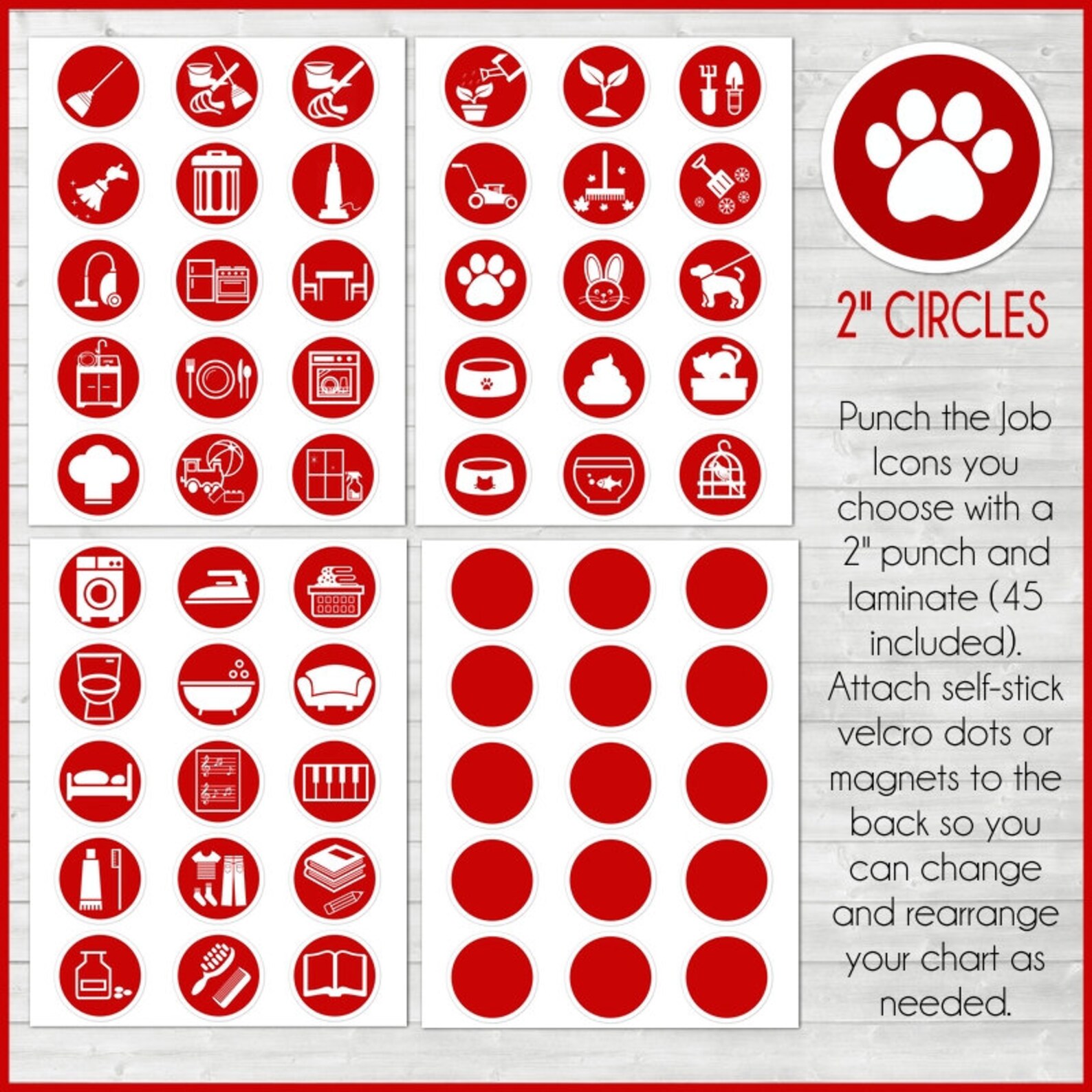 Printable Rotating Family Chore Chart Kit (digital Download) - Etsy