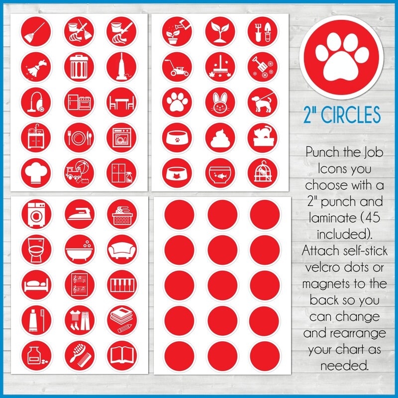 Rotating Family Chore Chart Kit, Building Blocks Theme (digital ...