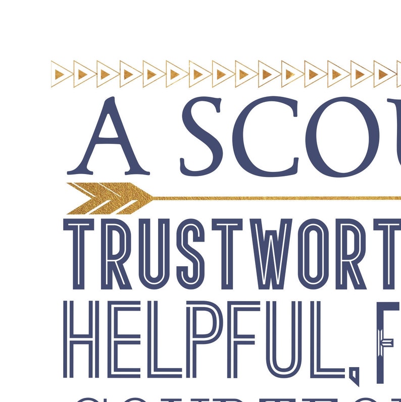 Scout Law Poster A Scout is Trustworthy Loyal Helpful - Etsy
