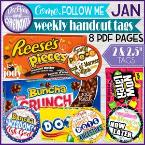 Doctrine & Covenants Favor and Gift Tags, Come Follow Me Gift Tags for JANUARY, Digital Printable, Handouts