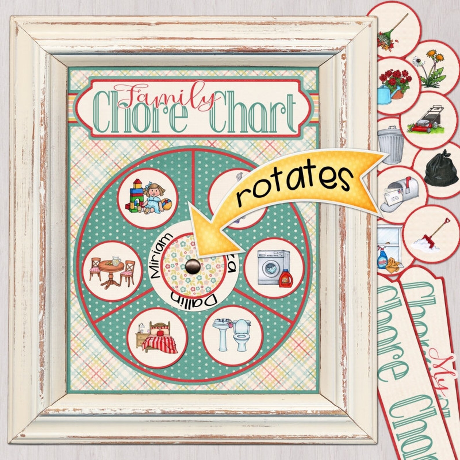 Family Chore Chart Kit, Job Chart, Rotating Family Chore Chart - Etsy