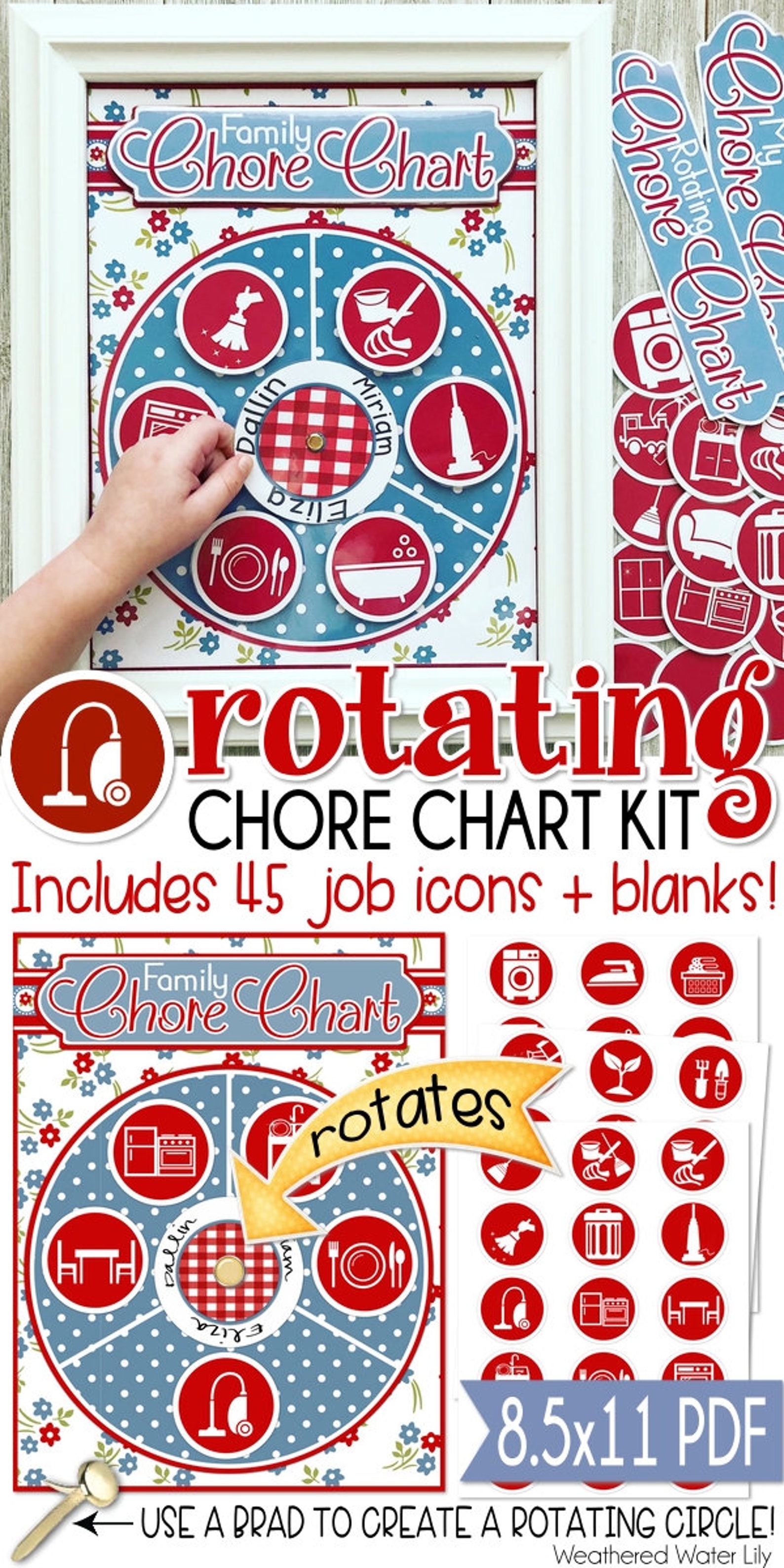 Printable Rotating Family Chore Chart Kit (digital Download) - Etsy
