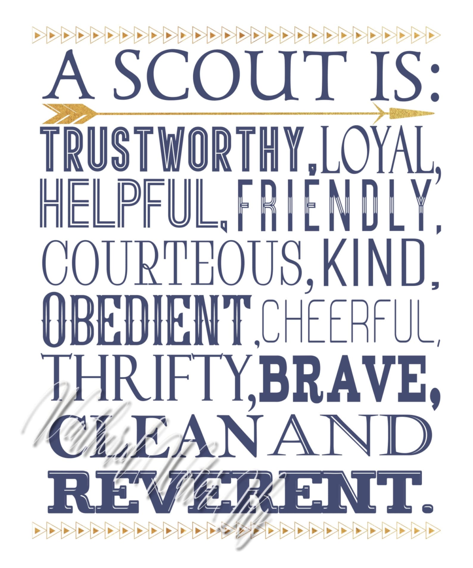 Scout Oath Law Motto Slogan Digital Prints Cub Scouts Etsy
