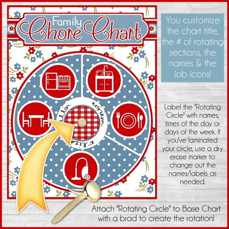 Family Chore Chart Kit Job Chart Rotating Family Chore Etsy