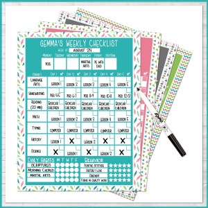 5 Day Homeschool Weekly Checklist, Editable Homeschool Planner, Digital Printable image 4