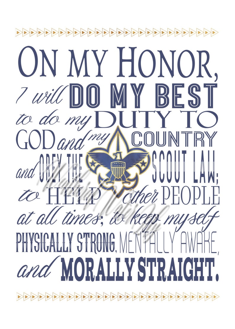 Scout Oath Law Motto Slogan Digital Prints Cub Scouts | Etsy