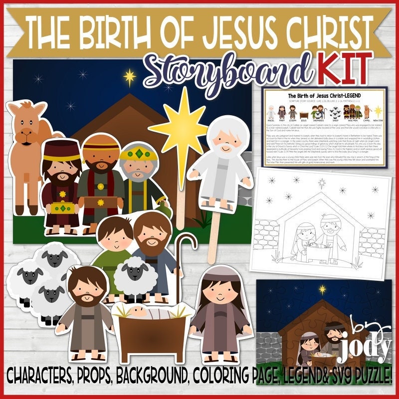 Christmas Storyboard and Activity Kit, Printable, the Birth of Jesus ...