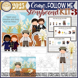 Doctrine & Covenants Storyboard Kit 3, Come Follow Me 2025,  Hyram Page, Hen Gathers Her Chicks, Resurrection, Field is white