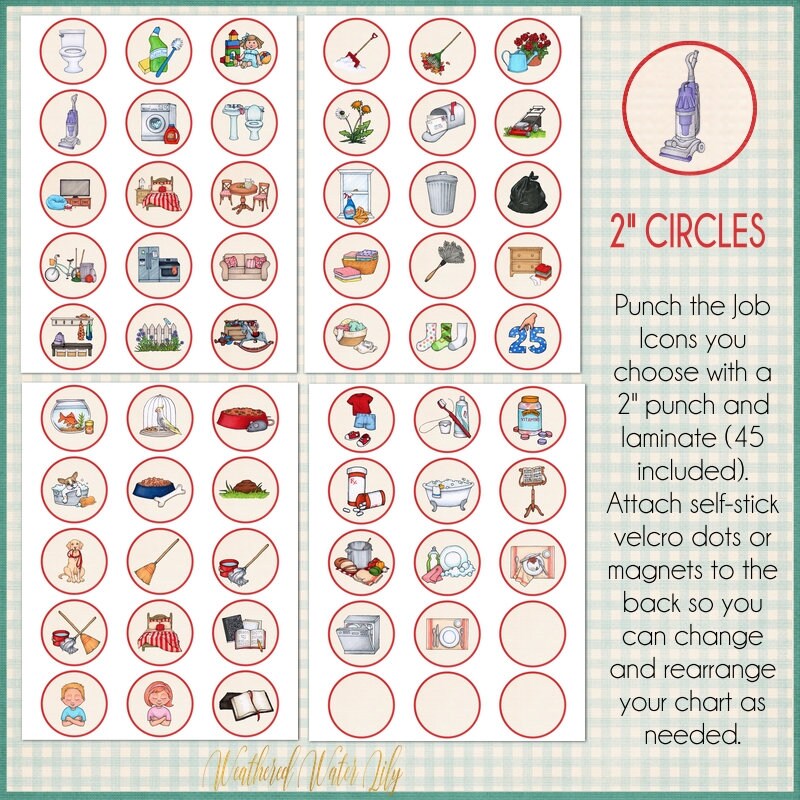 Family Chore Chart Kit, Job Chart, Rotating Family Chore Chart - Etsy