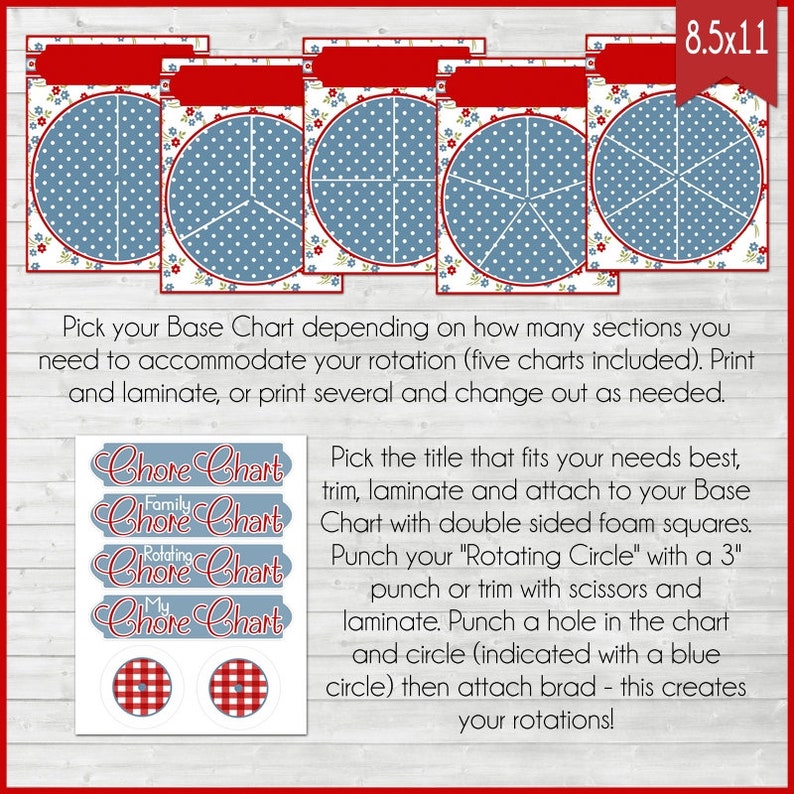 Printable Rotating Family Chore Chart Kit (digital Download) - Etsy