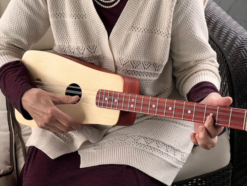 Custom-built 10-String Acoustic-Electric Ukulele, AKA Tiple, Hand Made Steel String Ukulele, Beautiful Woods, Built-in Pickup image 4