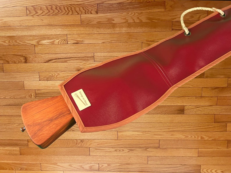 Gig Bag/Carry Case for Stick Dulcimer or Travel Guitar: Custom-Designed, Hand Made, Water-resistant. Medium Brown or Burgundy Red Burgundy Red
